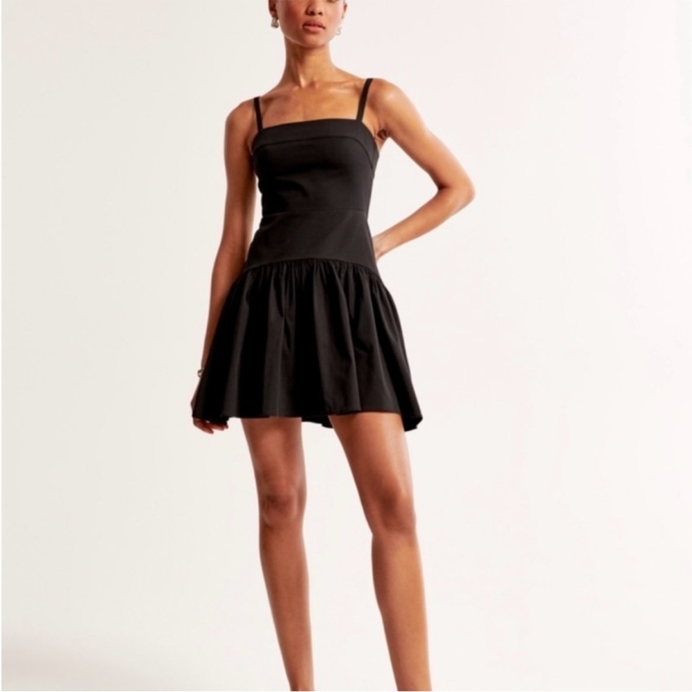 Abercrombie & Fitch Black Drop-Waist Mini Dress